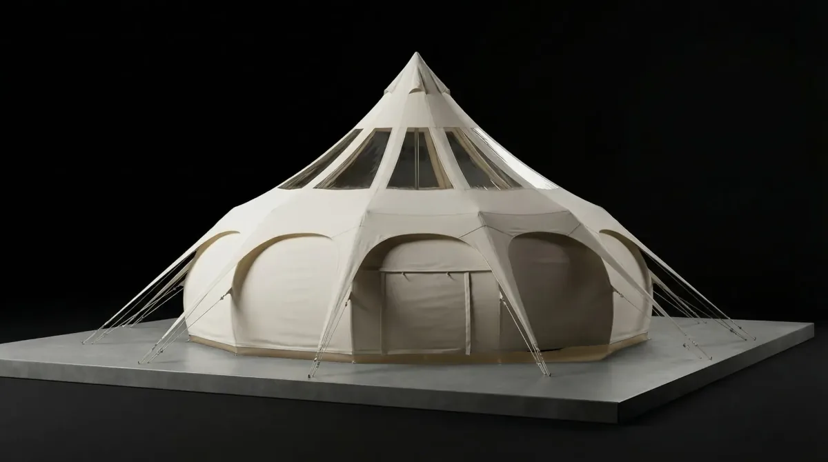 Luxury dome tent full exterior standalone configuration